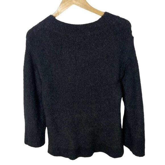 Anthropologie Alpaca Merino Wool Simone Sweater Grey Size XS Knit V-Neck Boho - Picture 6 of 13